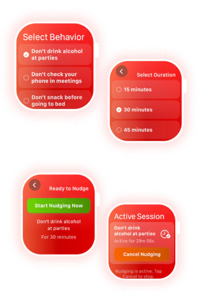 Behavioral interruption with discreet haptic vibrations